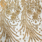 Luxusgoldschweres gebördeltes glänzendes Spitze-Gewebe für Frauen-Partykleider