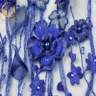 20% Polyester-Heiratsspitze-Gewebe-Dekoration gestickter BlumenMesh Fabric